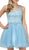 Bejeweled Illusion Jewel A-line Cocktail Dress - ADASA