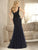 Christina Wu Elegance - Embellished Lace Sweetheart Trumpet Dress In Blue and Black