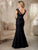 Christina Wu Elegance - Cap Sleeve Lace Illusion Bateau Trumpet Dress 20228  In Black