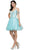 Dancing Queen - 2023 Jeweled Off-Shoulder Fit and Flare Cocktail Dress In Blue