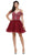 Dancing Queen - 2023 Jeweled Off-Shoulder Fit and Flare Cocktail Dress In Red