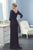 Christina Wu Elegance - Sheer Quarter Length Pleated Long Gown 20232 in Purple