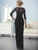 Lace Quarter Length Sleeve Chiffon Gown 20236 In Black