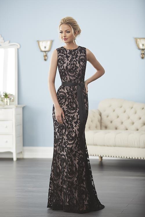 Christina Wu Elegance - 20239 Lace Jewel Neck Sheath Dress in Black and Purple