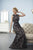 Christina Wu Elegance - 20239 Lace Jewel Neck Sheath Dress in Black and Purple