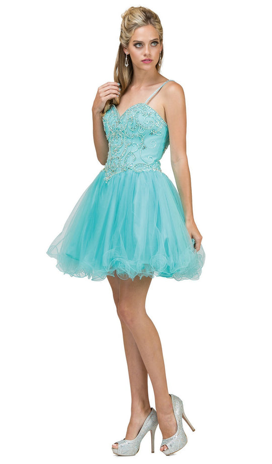 Dancing Queen - 2024 Jewel Festooned A-Line Cocktail Dress