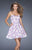 La Femme - 20247 Appliqued Lace Cocktail Dress in Purple and Pink