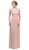 Eureka Fashion - 2027 Pearl Embroidered Neckline Chiffon A-Line Gown