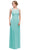 Eureka Fashion - 2027 Pearl Embroidered Neckline Chiffon A-Line Gown