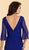 Rina Di Montella - RD2028 Brooch Accented Angel Sleeve Chiffon Gown in Blue