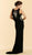 Rina Di Montella - RD2029 Bejeweled Bateau Jersey Sheath Dress in Black