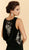 Rina Di Montella - Bejeweled Bateau Jersey Sheath Dress RD2029 In Black
