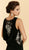 Rina Di Montella - RD2029 Bejeweled Bateau Jersey Sheath Dress in Black
