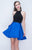 Nina Canacci - 203 High Halter A-Line Cocktail Dress In Black and Blue