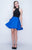 Nina Canacci - 203 High Halter A-Line Cocktail Dress In Black and Blue
