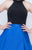 Nina Canacci - 203 High Halter A-Line Cocktail Dress In Black and Blue