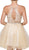 Dancing Queen - 2033 Halter Beaded Applique Cocktail Dress In Nude