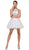 Dancing Queen - 2033 Halter Beaded Applique Cocktail Dress In White