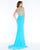 Cassandra Stone - 2034A Beaded Jewel Neck Jersey Sheath Dress In Blue