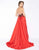 Mac Duggal - 2037R Floral Embroidered Sweetheart Dress with Overskirt In Red and Floral