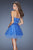 La Femme - 20386 Bedazzled Tulle A-line Dress In Blue