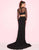 Mac Duggal - 2039L Two Piece Star Embroidered Jersey Dress In Black