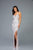 Scala - 48932 Sequin Ornate Sheath Gown  In White Pink and Silver