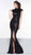 Colors Dress - 2040 Illusion Lace Back Sequined Long Gown In Black