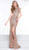 Colors Dress - 2040 Illusion Lace Back Sequined Long Gown In Gold