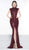 Colors Dress - 2040 Illusion Lace Back Sequined Long Gown In Red