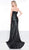 Colors Dress - 2041 Iridescent Sequined High Slit Gown In Black