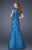 La Femme - Elegant Lace Trumpet Gown 20427 In Blue