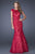 La Femme - Elegant Lace Trumpet Gown 20427 In Red