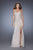 La Femme - 20442 Strapless Luster Pearl Embellished Gown In Gray and Neutral
