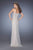 La Femme - 20442 Strapless Luster Pearl Embellished Gown In Gray and Neutral