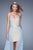 La Femme - 20446 Draped Cascade Strapless Gown in Blue