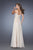 La Femme - 20447 Scalloped Ornate Chiffon Gown In Neutral