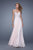 La Femme - 20447 Scalloped Ornate Chiffon Gown In Pink