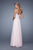 La Femme - 20447 Scalloped Ornate Chiffon Gown In Pink