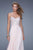 La Femme - 20447 Scalloped Ornate Chiffon Gown In Pink