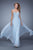 La Femme - 20447 Scalloped Ornate Chiffon Gown In Blue