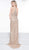 Colors Dress - 2045 Embellished Deep Halter V-neck Sheath Dress In Neutral