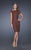 La Femme - 20462 Lace Off-Shoulder Column Dress In Brown