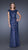 La Femme - Sophisticated Lace Illusion Sheath Gown with Cap Sleeves 20471 in Blue