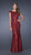 La Femme - Sophisticated Lace Illusion Sheath Gown with Cap Sleeves 20471in Red