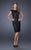 La Femme - 20484 Lace Illusion Bateau Column Dress In Black