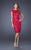 La Femme - Lace Illusion Bateau Column Dress 20484 In Red