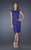La Femme - 20484 Lace Illusion Bateau Column Dress In Purple