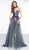 Colors Dress - 2048 Embellished Trumpet Dress With Overskirt In Multi-Color
