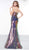 Colors Dress - 2048 Embellished Trumpet Dress With Overskirt In Multi-Color